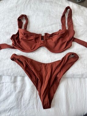 l*space Rust Brown Underwire Bikini Set